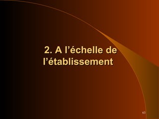 63
2. A l’échelle de2. A l’échelle de
l’établissementl’établissement
 