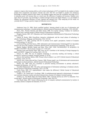 Usage and impact of ict in education sector a study of pakistan | PDF