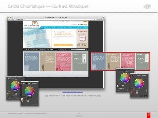 Cercle Chromatique — Couleurs Tétradiques
http://loveisrespect.org/
(Capture d’écran faite en 2007 — Cette version du site n’existe plus)
61
17/03/15
© 2015 Adobe Systems Incorporated. Tous droits réservés.
 