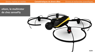 25/39
Drone, mythes et réalités Caractéristiques du drone eBee Drones et recherches scientifiques
eXom, le multirotor
de chez senseFly
 