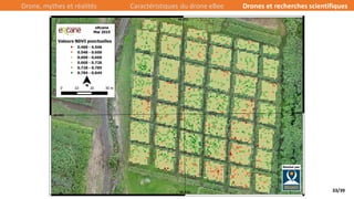 33/39
Drone, mythes et réalités Caractéristiques du drone eBee Drones et recherches scientifiques
 