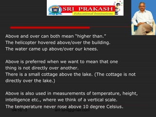 Usage of 'above and over' | PPT
