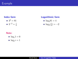 Usage of logarithms | PDF
