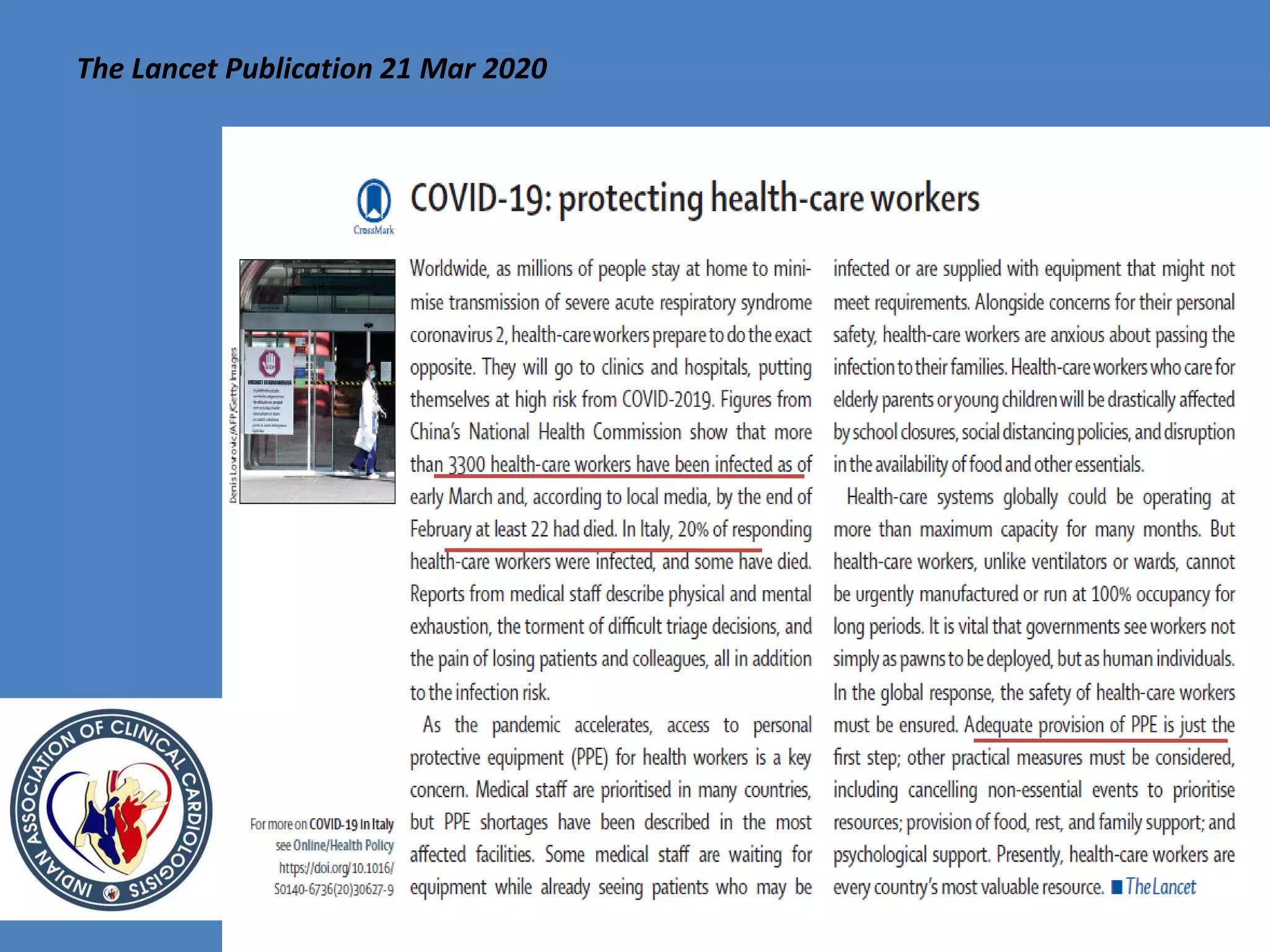 The Lancet Publication 21 Mar 2020
 