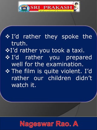 Usage of 'would rather' with Telugu Explanation. | PPTX