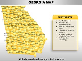 Usa georgia state powerpoint county editable ppt maps and templates | PPTX