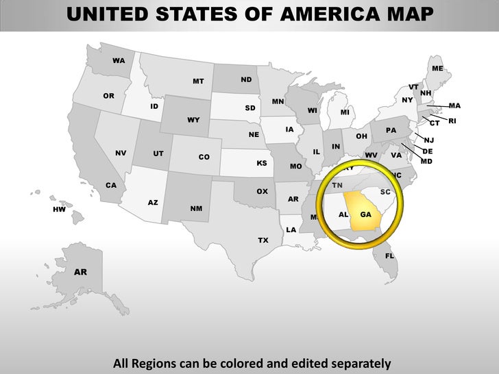 usa georgia state powerpoint county editable ppt maps and templates