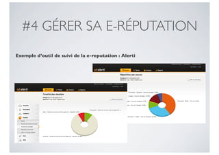 #4 GÉRER SA E-RÉPUTATION
Exemple d’outil de suivi de la e-reputation : Alerti
 