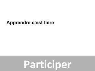 Apprendre c’est faire




       Participer
 