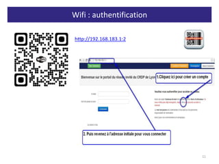 Wifi : authentification
11
http://192.168.183.1:2
 