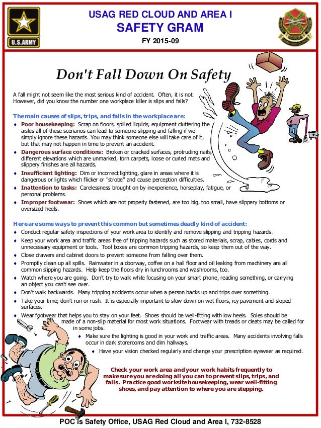 USAG RC and Area I Safety Gram 1509 Don't Fall Down On Safety