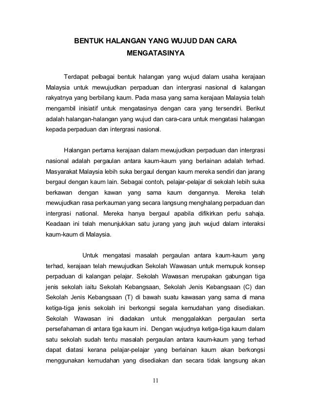 Halangan Untuk Memupuk Perpaduan Di Malaysia Artikel Surat Khabar