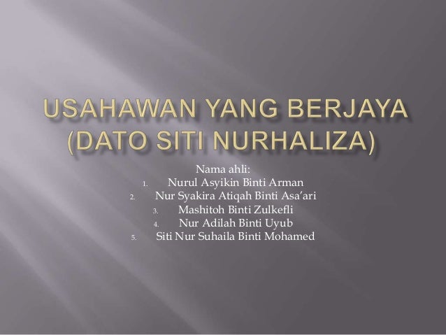 Usahawan Yang Berjaya Dato Siti Nurhaliza Kh T2