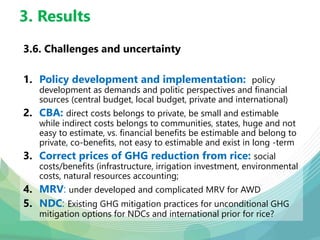An investment plan in support of vietnam's nationally determined contributions to the Paris agreement from rice production in the Mekong River Delta