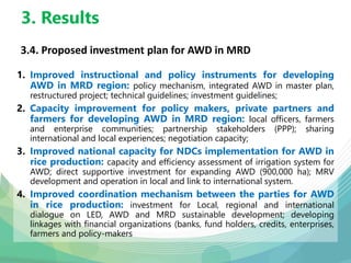 An investment plan in support of vietnam's nationally determined contributions to the Paris agreement from rice production in the Mekong River Delta