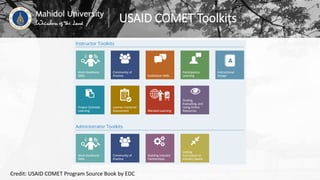 USAID COMET Toolkits
Credit: USAID COMET Program Source Book by EDC
 