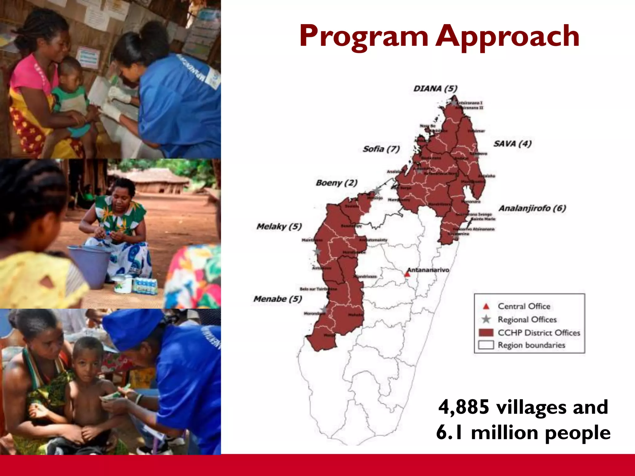 Program Approach
4,885 villages and
6.1 million people
 