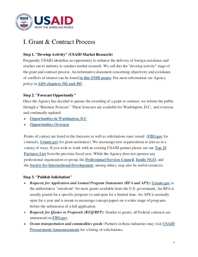 Usaid guide to grantand contract process