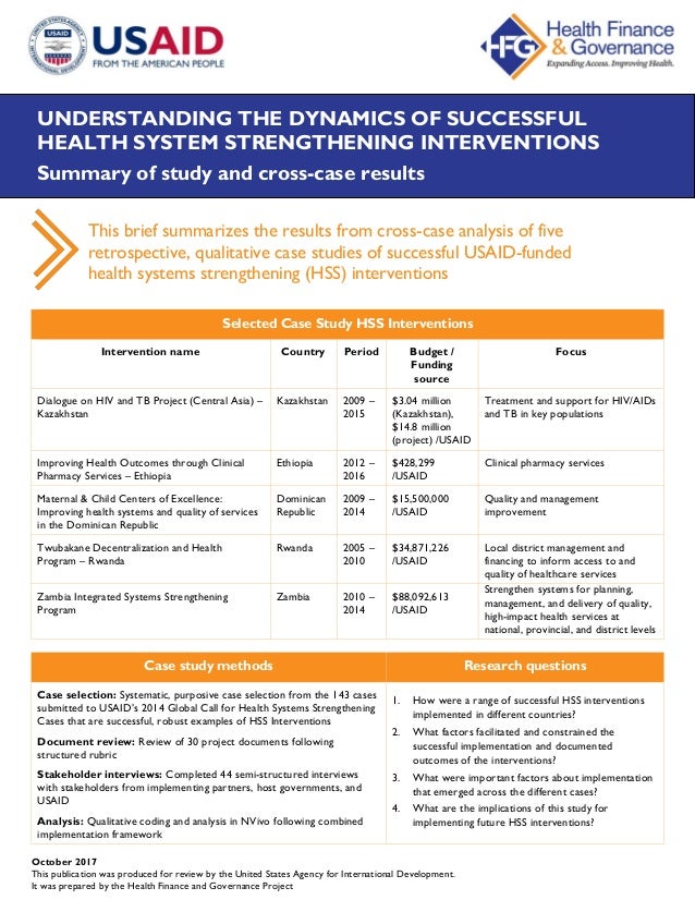 UNDERSTANDING THE DYNAMICS OF SUCCESSFUL HEALTH SYSTEM STRENGTHENING