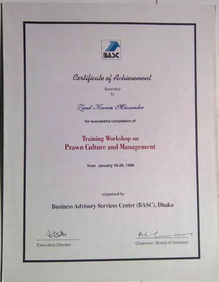 USAID & ODA funded project thru BASC, 1996