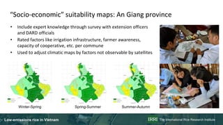 Rice in Vietnam emissions, NDC planning and actions, feasibility analysis of LED options