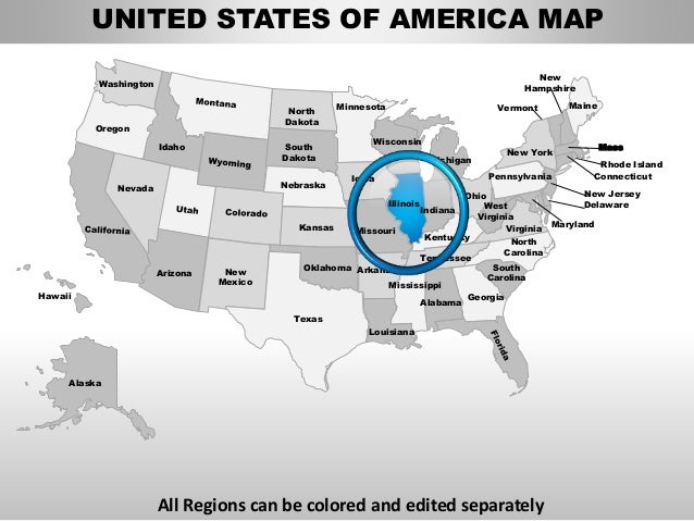 Usa Illinois State Powerpoint County Editable Ppt Maps And Templates Oregon State Powerpoint Template
