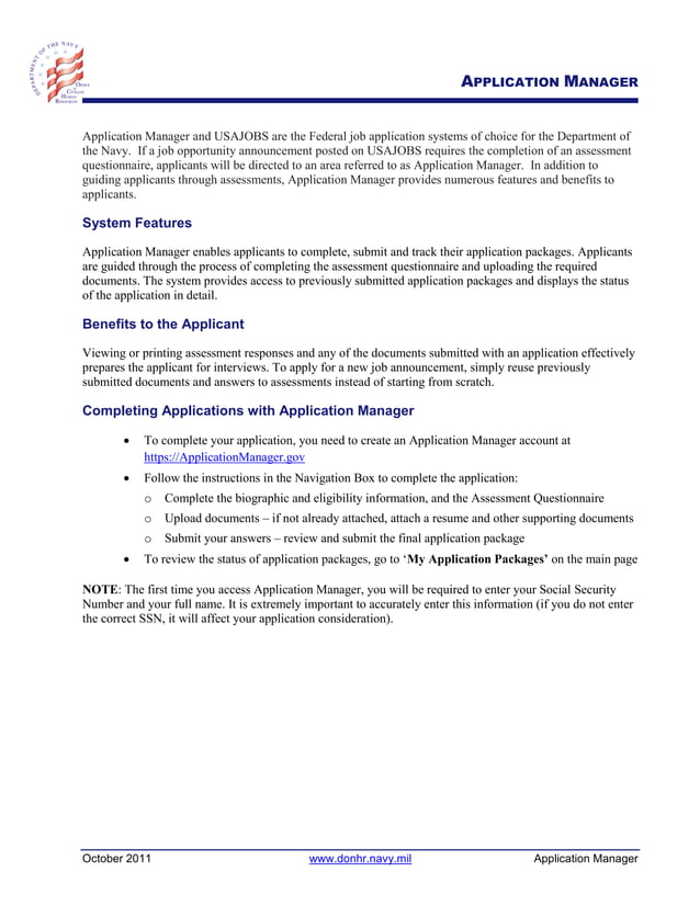 Usajobs application manager, notifications, veterans PDF