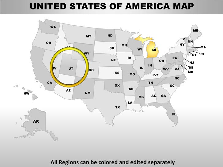 Usa Michigan State Powerpoint County Editable Ppt Maps And Templates Michigan State Powerpoint Template