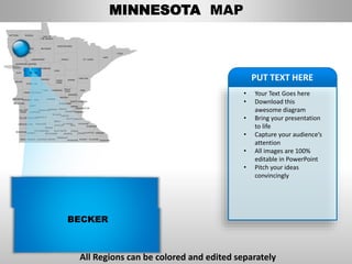 Usa minnesota state powerpoint county editable ppt maps and templates ...