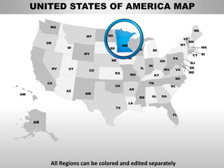 Usa minnesota state powerpoint county editable ppt maps and templates ...
