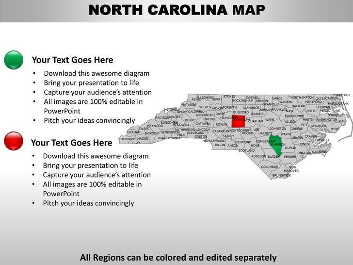 usa north carolina state powrpoint county editable ppt maps and templ