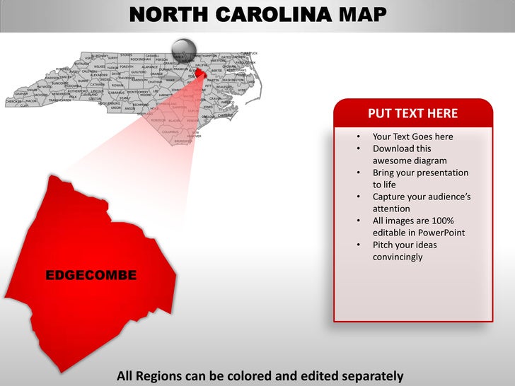Usa north carolina state powrpoint county editable ppt maps and templ…