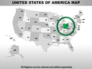 Usa ohio state powerpoint county editable ppt maps and templates | PPTX