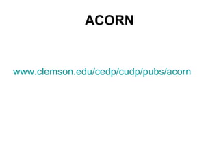 ACORN www.clemson.edu/cedp/cudp/pubs/acorn 
