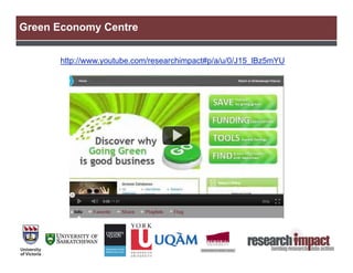 Green Economy Centre


      http://www.youtube.com/researchimpact#p/a/u/0/J15_lBz5mYU
 