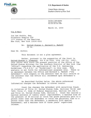 FindLaw | Bernard Madoff Sentencing Guidelines - U.S. Attorney