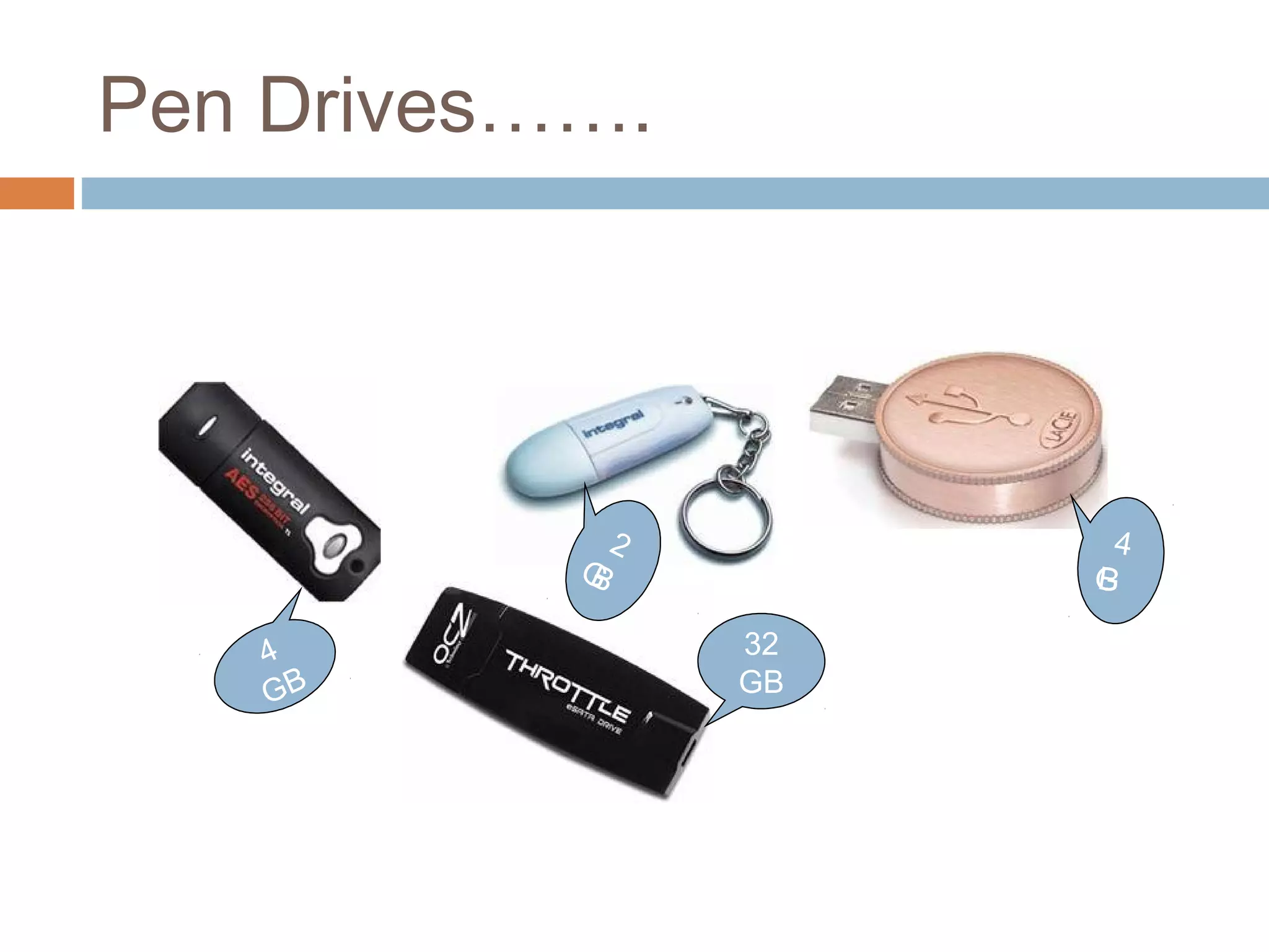 Pen Drives…….
32
GB
4
GB
2
GB
4
GB
 