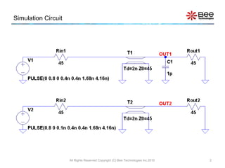 Simulation Circuit
2All Rights Reserved Copyright (C) Bee Technologies Inc.2010