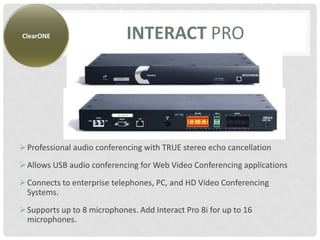 USB Audio Conferencing for Large Rooms - Phoenix Audio vs ClearONE | PPTX
