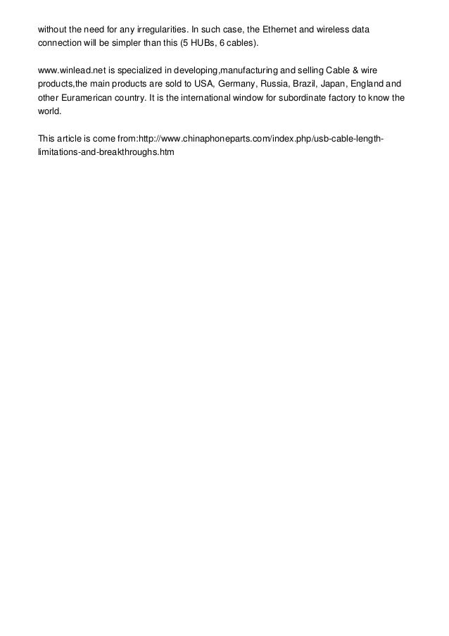 USB Cable Length Limitations and Breakthroughs