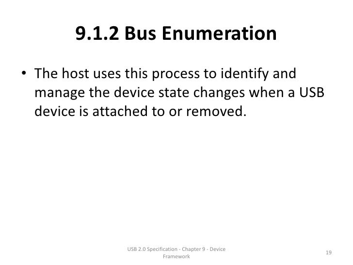 USB Specification 2.0 Chapter 9 Device Framework