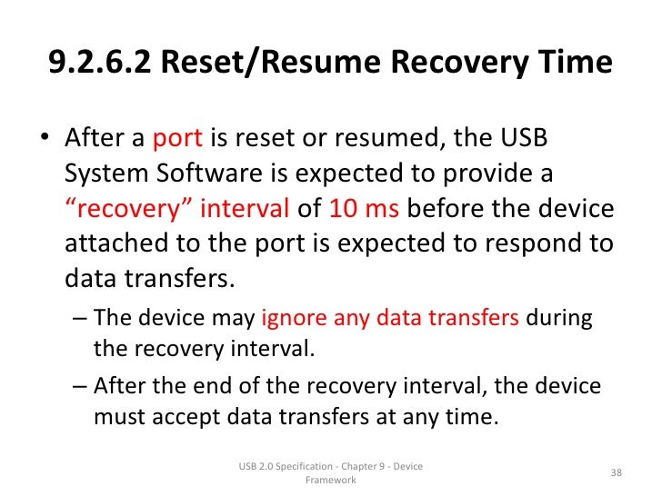 Usb device suspend resume