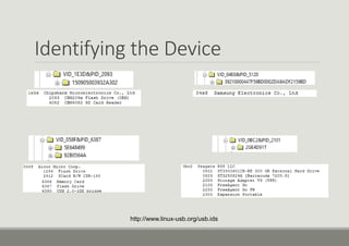 Identifying the Device
http://www.linux-usb.org/usb.ids
 