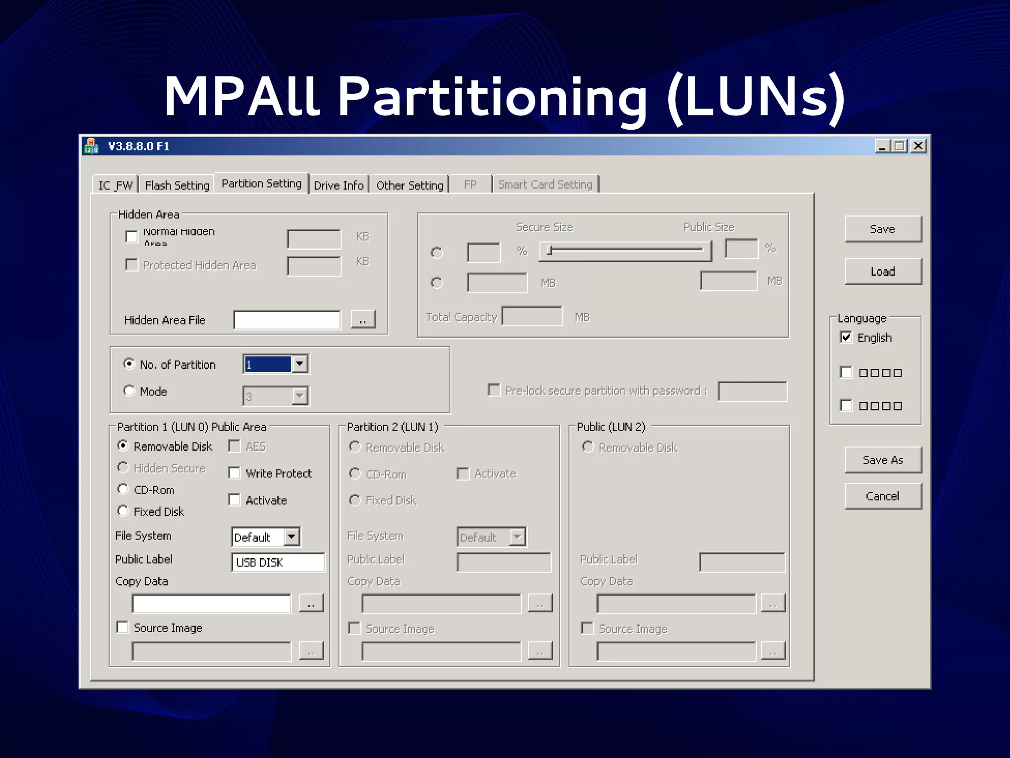 MPAll Partitioning (LUNs)

 