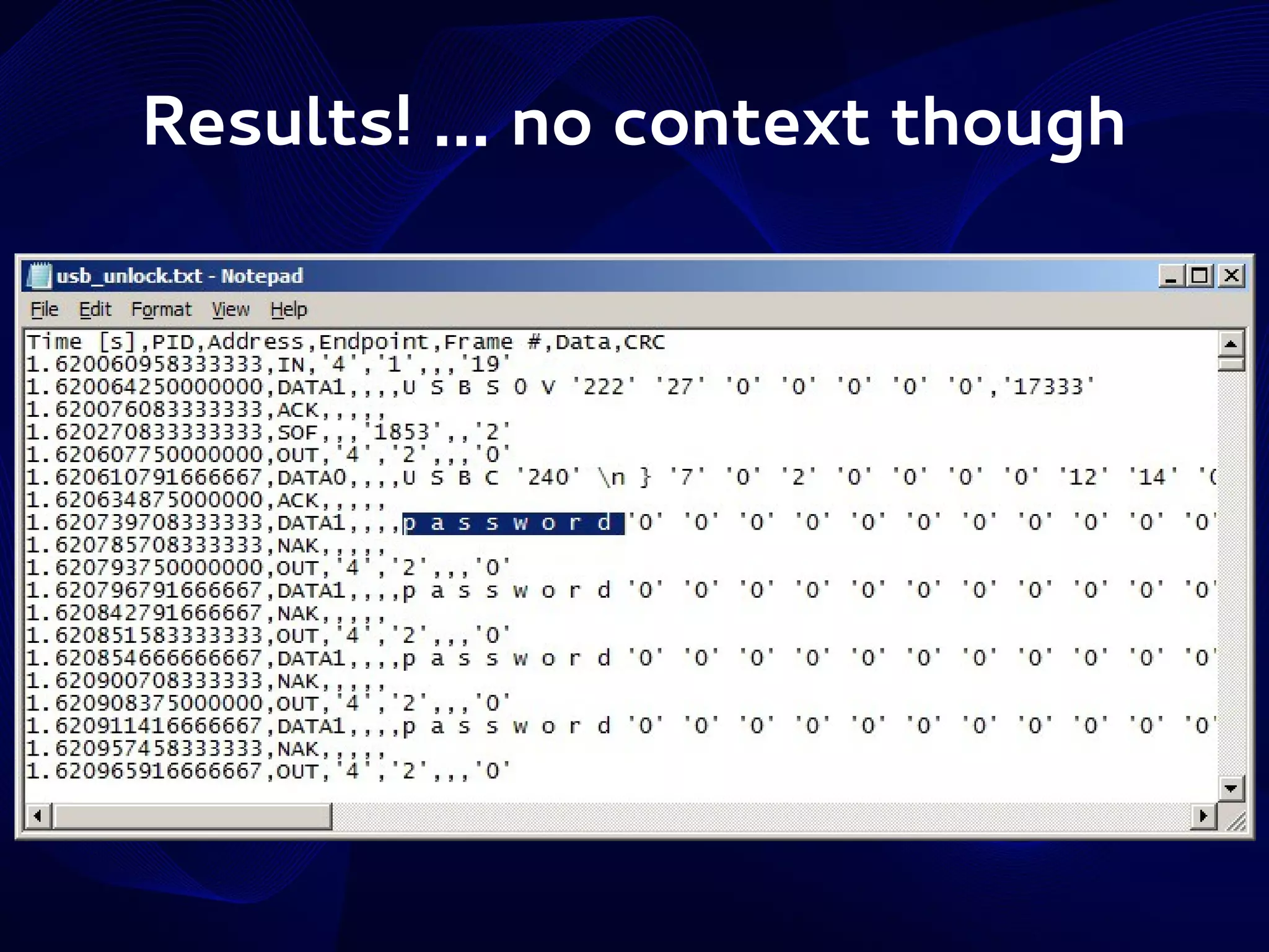 Results! … no context though

 