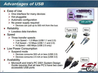 FEATURES OF USB
• Ease of Use
1.
 