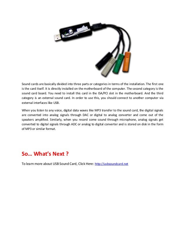Usb sound card
