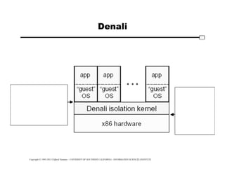 Copyright © 1995-2012 Clifford Neuman - UNIVERSITY OF SOUTHERN CALIFORNIA - INFORMATION SCIENCES INSTITUTE
Denali
 