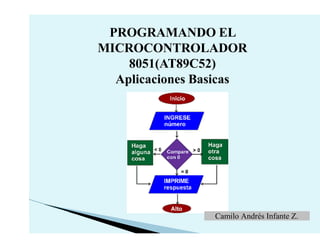 PROGRAMANDO EL MICROCONTROLADOR 8051(AT89C52) Aplicaciones Basicas