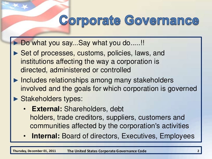 US Corporate Governance
